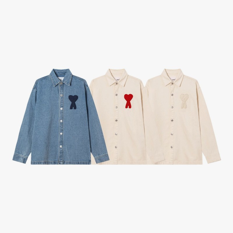Ami Paris Heart-Embroidered Denim Shirt: A Tape-Measure Review of One Listing, Three Garments