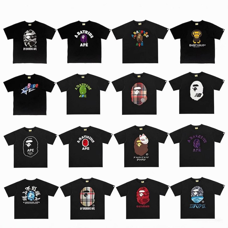 Bape Classic Monkey Print T-Shirt Collection Review: Midweight Cotton, Split Sizing