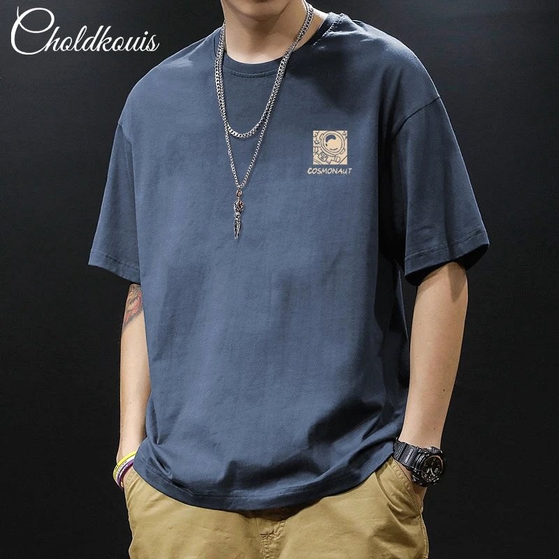 Foreign Trade Blue T-Shirt in Casual Streetwear Style Review: A $5.97 Cotton Drop-Shoulder Tee