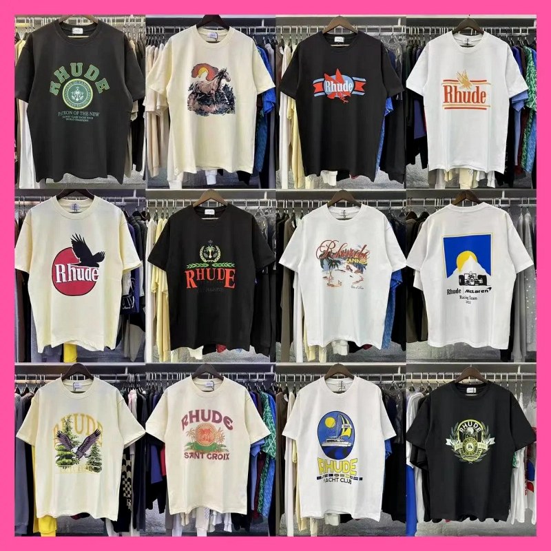Rhude Streetwear T-Shirt Collection Review: 220g Long-Staple Cotton, Oversized Cut, 99 Color Codes