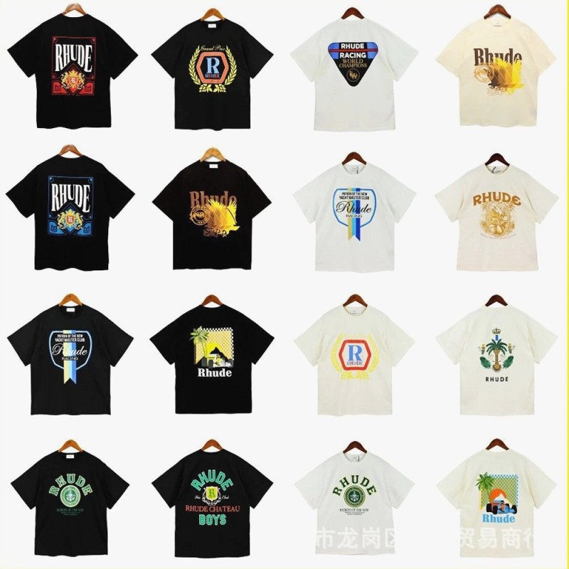 Rhude Trendy T-Shirts with Various Printed Designs Review: 240 g Cotton, Measured
